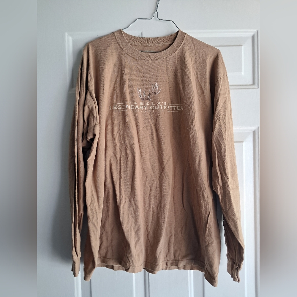 Mens Large Light Brown Cabelas Long Sleeve shirt